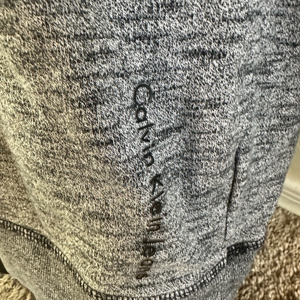 Men’s Pre Own As Is Calvin Klein Jeans Grey Hoodie Size M Medium pullover - Picture 3 of 4